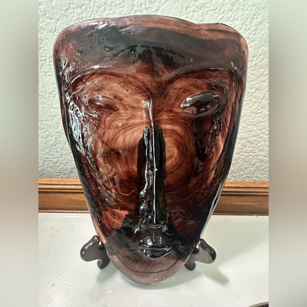 MCM Jaramillo Sky dreamer Abstract Face Glass Art Sculpture